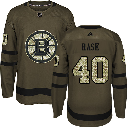 Adidas Bruins 40 Tuukka Rask Green Salute To Service Stitched NHL